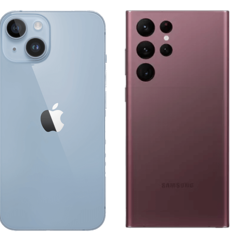 iPhone 12 et Samsung Galaxy S22